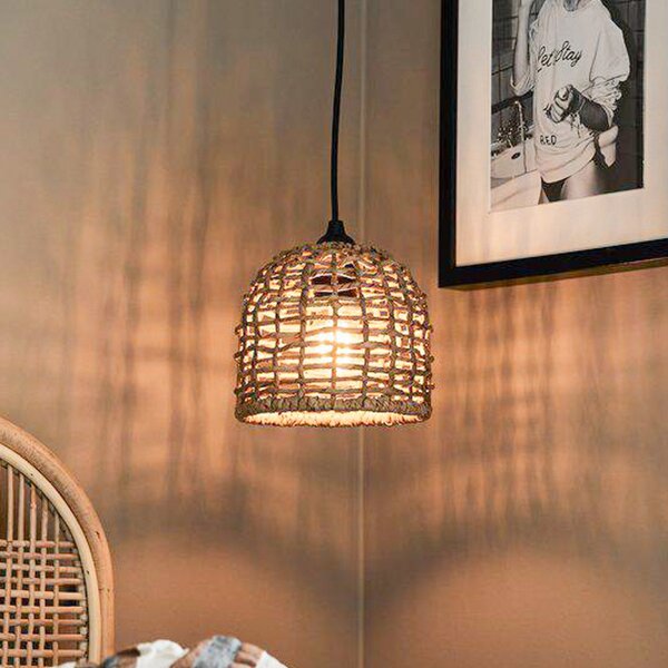 PR Home Κρεμαστή λάμπα Cebu, Ø 17 cm, Lampakanay, φυσικό καφέ, ρυθμιζόμενος, Ξύλου, Σαλόνι / τραπεζαρία, Ξύλο, Εξοχική κατοικία / Ρουστίκ