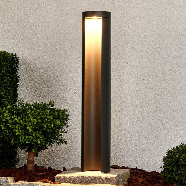Lucande Φωτιστικό μονοπατιών LED Jaron, 65 cm, ανθρακί, IP54, Γκρι, Μέταλλο, σύγχρονο