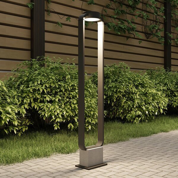 Lucande Φωτιστικό μονοπατιών LED Belna, 100cm, ανθρακί, μπετόν, IP65, Μαύρο, Σκυρόδεμα, σύγχρονο