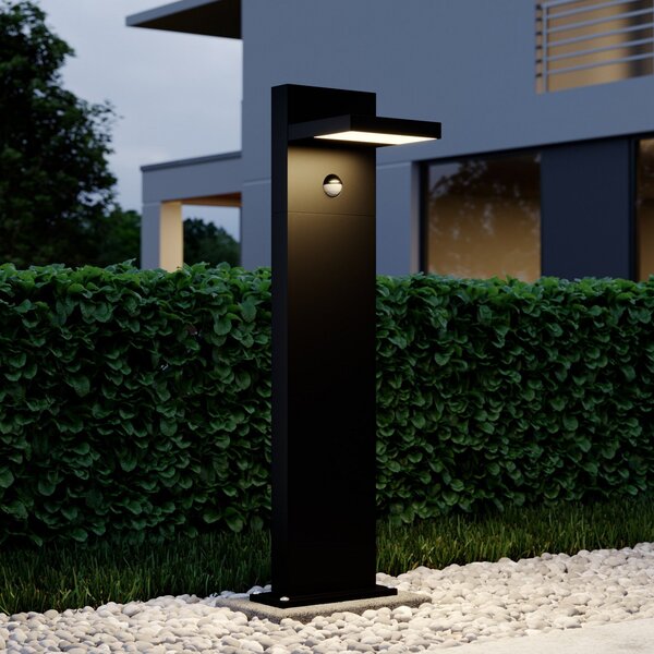 Lucande Φωτιστικό διαδρόμου LED Silvan, ανθρακί, 65 cm, με αισθητήρα, Μαύρο, Αλουμίνιο, σύγχρονο