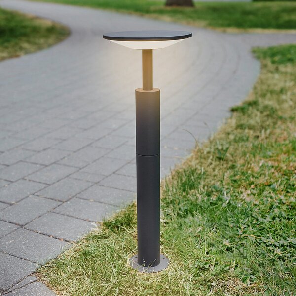 Lucande Φωτιστικό μονοπατιών LED Fenia, 60 cm, ανθρακί, IP65, Μαύρο, Αλουμίνιο, σύγχρονο