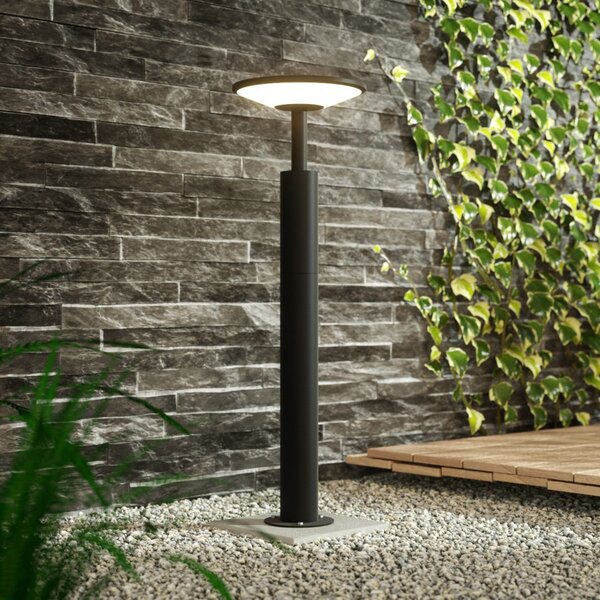 Lucande Φωτιστικό μονοπατιών LED Fenia, 60 cm, ανθρακί, IP65, Μαύρο, Αλουμίνιο, σύγχρονο