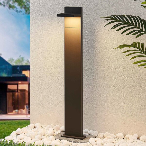 Lucande LED φωτιστικό κολωνάκι Silvan, 100 cm, ανθρακί, μέταλλο, Μαύρο, Αλουμίνιο, σύγχρονο