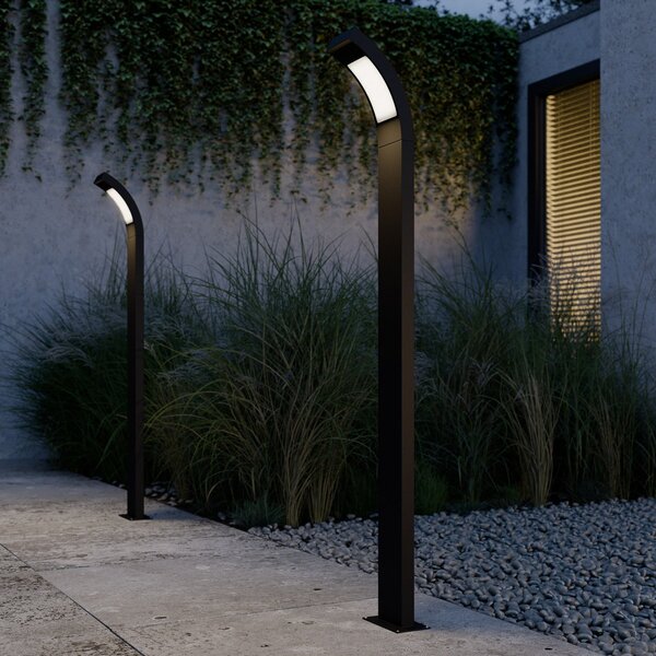 Lucande Juvia LED φωτιστικό τοίχου, 100cm, ανθρακί, μέταλλο, IP54, Μαύρο, Αλουμίνιο, σύγχρονο