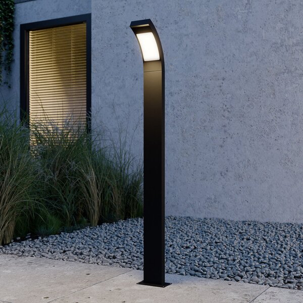 Lucande Juvia LED φωτιστικό τοίχου, 100cm, ανθρακί, μέταλλο, IP54, Μαύρο, Αλουμίνιο, σύγχρονο