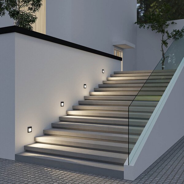 Arcchio Φωτιστικό τοίχου LED Zamo, μαύρο, 11 cm, IP65, ρυθμιζόμενος, Μαύρο, Διάδρομος, Μέταλλο, σύγχρονο