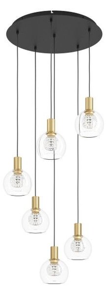 Κρεμαστό Φωτιστικό Οροφής 6xLED 5,4W Ορείχαλκος Dimmable Terque 390279 Eglo