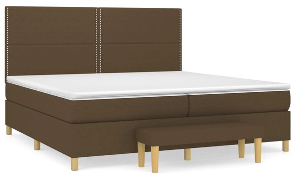 VidaXL Κρεβάτι Boxspring με Στρώμα Σκούρο Καφέ 200x200 εκ. Υφασμάτινο