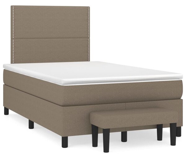 VidaXL Κρεβάτι Boxspring με Στρώμα Taupe 120x200 εκ. Υφασμάτινο