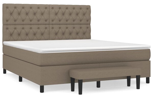 VidaXL Κρεβάτι Boxspring με Στρώμα Taupe 160x200 εκ. Υφασμάτινο