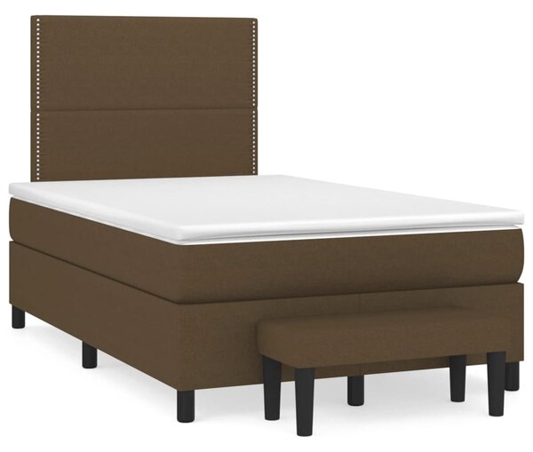 VidaXL Κρεβάτι Boxspring με Στρώμα Σκούρο Καφέ 120x200 εκ. Υφασμάτινο