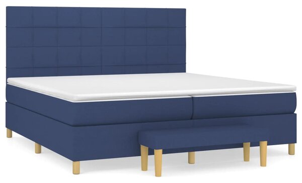 VidaXL Κρεβάτι Boxspring με Στρώμα Μπλε 200x200 εκ. Υφασμάτινο