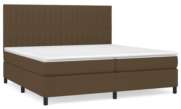 VidaXL Κρεβάτι Boxspring με Στρώμα Σκούρο Καφέ 200x200 εκ. Υφασμάτινο