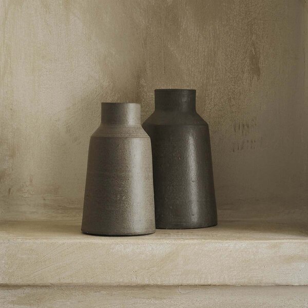 Διακοσμητικό Βάζο (Φ9.5x16) Gofis Home Livana Dark Grey 168/15