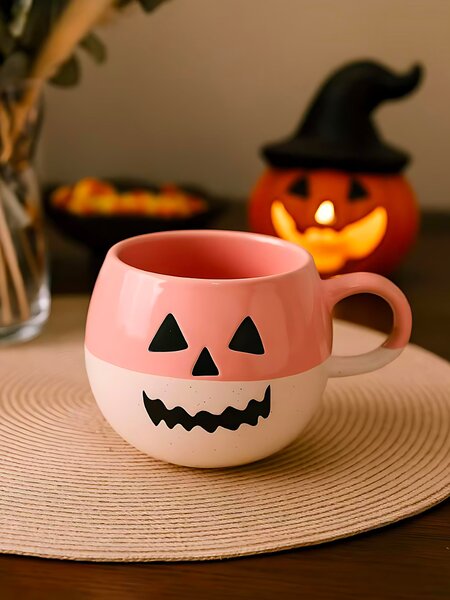 Sinsay - Κούπα με θέμα Halloween - ροζ παστελ