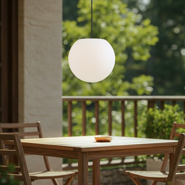 Lindby Εξωτερικό φωτιστικό Alea, λευκό, πλαστικό, Ø 38 cm, ρυθμιζόμενος, Λευκό, Πλαστικό, σύγχρονο