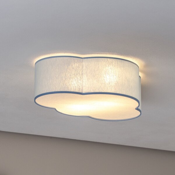 TK Lighting Φωτιστικό οροφής Cloud, μπλε, μήκος 43 cm, ύφασμα, σύννεφο, E27, ρυθμιζόμενος, Μπλε, Παιδικό δωμάτιο, Ύφασμα / Κλωστοϋφαντουργία, Νεανική διαβίωση