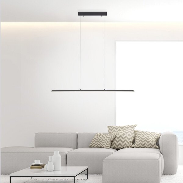 PURE LED κρεμαστό φωτιστικό Lite, ανθρακί, 100 cm, CCT, dimmable, ρυθμιζόμενος, Μαύρο, Σαλόνι / τραπεζαρία, Αλουμίνιο, σύγχρονο