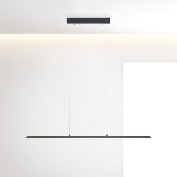 PURE LED κρεμαστό φωτιστικό Lite, ανθρακί, 100 cm, CCT, dimmable, ρυθμιζόμενος, Μαύρο, Σαλόνι / τραπεζαρία, Αλουμίνιο, σύγχρονο
