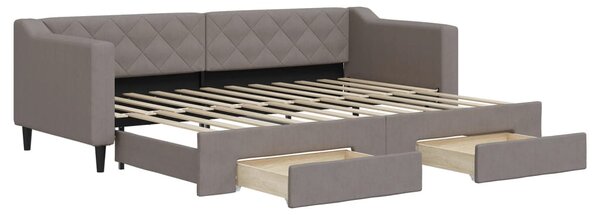 VidaXL Καναπές Κρεβάτι Συρόμενος Taupe 80x200 εκ. Υφασμάτινος Συρτάρια