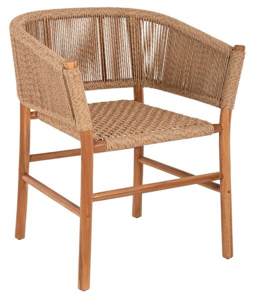 Πολυθρόνα Irvine HM9822 56x62x75cm Με Σχοινί Από Ξύλο Natural-Teak