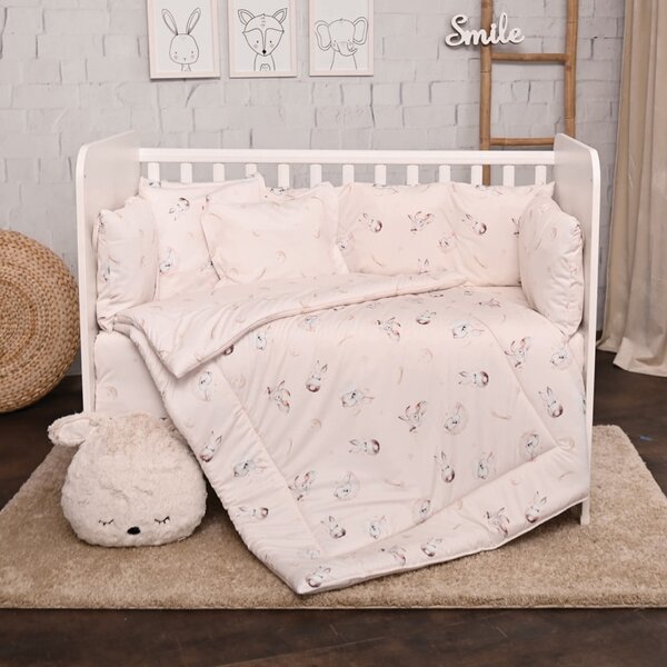 Σετ Προίκας Μωρού κούνιας 5τεμ. 70x140cm Beige Bunnies 20800085501 Lorelli