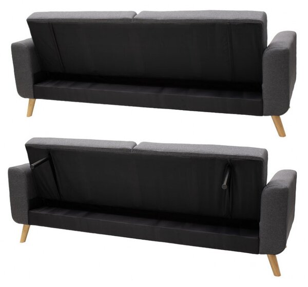 Αναδιπλούμενος καναπές 3 θέσεων Carmelo Γκρι 214x80x86 cm