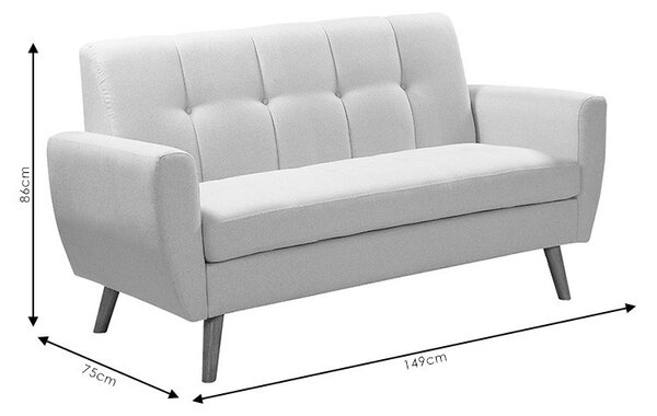 2θέσιος καναπές Decency από ύφασμα μπεζ 149x75x86 cm