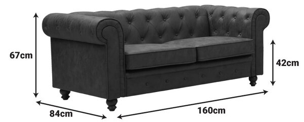 Καναπές 2 θέσεων Chesterfield Καφέ 160x84x67 cm
