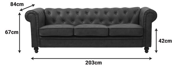 Καναπές 2 θέσεων Chesterfield Καφέ 203x84x67 cm