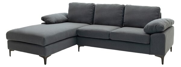 Δεξιός Γωνιακός Καναπές Cohen Σκούρο Γκρι 240x159x83 cm