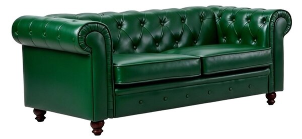 Διθέσιος καναπές, στυλ Chesterfield, Chesterfield, Pako, Σκούρο Πράσινο 160x67x84 cm