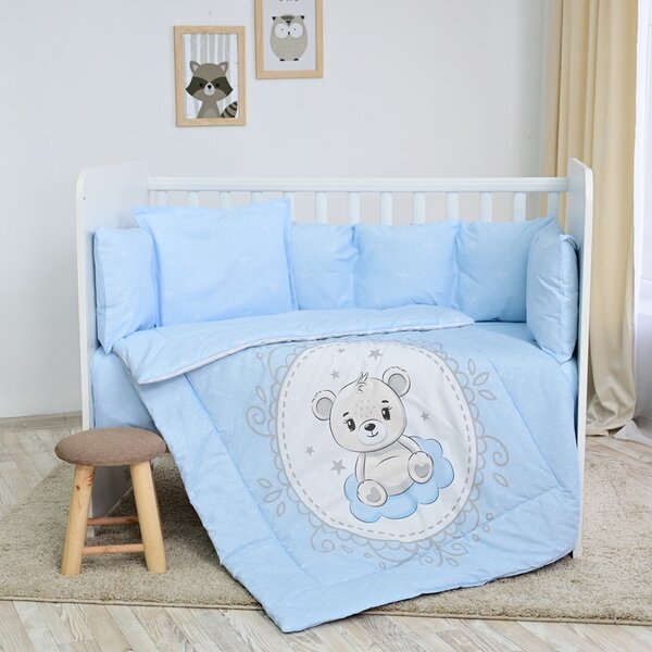 Σετ Προίκας Μωρού Για Κούνια 60x120cm 4τεμ. LILY Little Bear Blue 20800145901 Lorelli