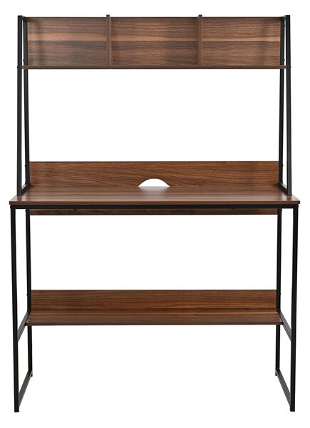 Γραφείο Με 4 Ράφια (100x48x139) Spitishop Neuz Walnut/Black