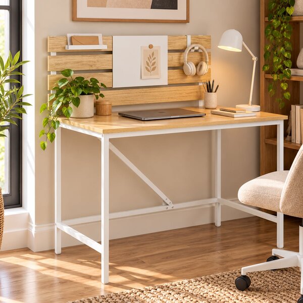 Γραφείο (90x52x99) Spitishop Muse Natural/White