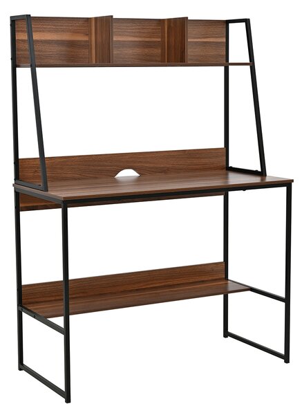 Γραφείο Με 4 Ράφια (100x48x139) Spitishop Neuz Walnut/Black