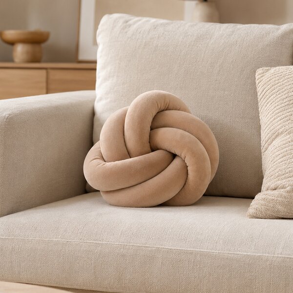 Διακοσμητικό Μαξιλάρι Βελουτέ (Φ30) K-M Beige AAE825040