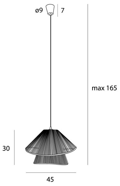 MAXLIGHT P0580 - Κρεμαστό φωτιστικό οροφής AMALFI 1xE27/15W/230V διάμετρος 45 cm μαύρο