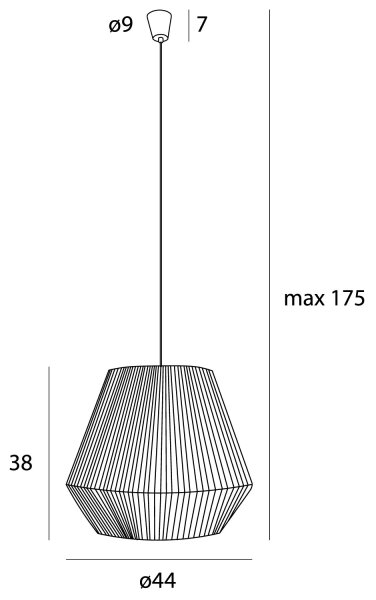 MAXLIGHT P0584 - Κρεμαστό φωτιστικό οροφής PRASLIN 1xE27/15W/230V διάμετρος 44 cm μπεζ