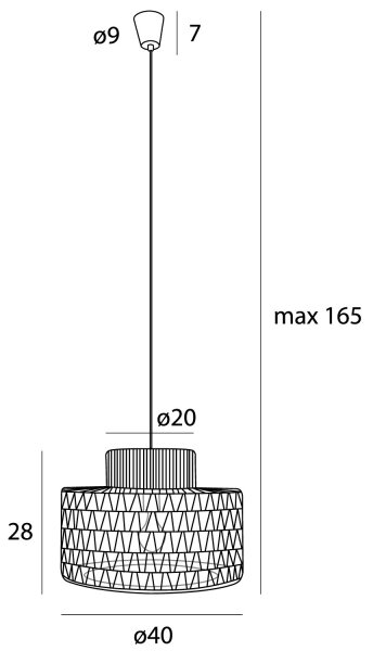 MAXLIGHT P0587 - Κρεμαστό φωτιστικό οροφής RAFFLE 1xE27/15W/230V διάμετρος 40 cm καφέ