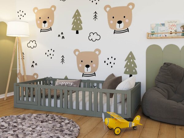 Κρεβάτι Montessori Kids με Πορτούλα Green 90x200cm BC50047G BabyCute