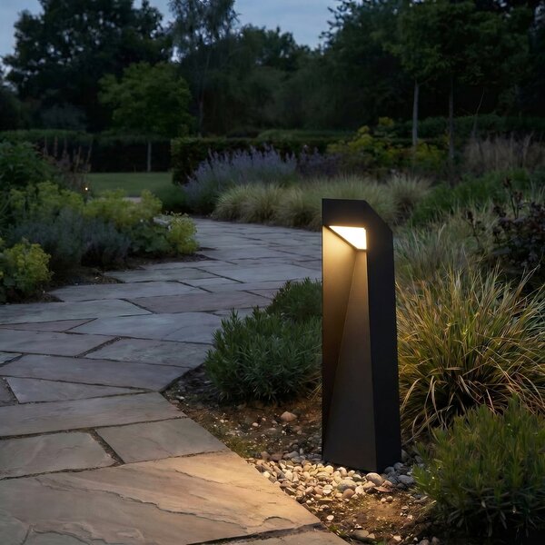 Lucande Φωτιστικό βάσης LED Louran, 55 cm, μαύρο, προς τα πάνω/προς κάτω, Μαύρο, Αλουμίνιο, σύγχρονο