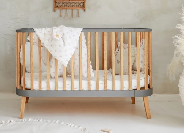 Βρεφικό Κρεβάτι Bambi Mundo Natural & Grey 70×140cm Luletto (Δώρο 10% έκπτωση στο Στρώμα)