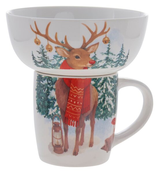 Χριστουγεννιάτικη Κούπα + Μπολ K-M Reindeer Q96001490