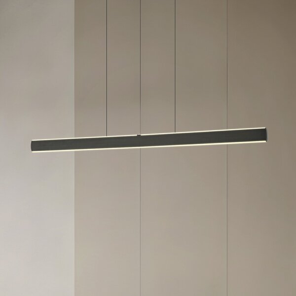Lucande LED κρεμαστή λάμπα Arvon, μαύρη, 117 cm, ρυθμιζόμενη ένταση φωτισμού,, ρυθμιζόμενος, Μαύρο, Σαλόνι / τραπεζαρία, Μέταλλο, σύγχρονο