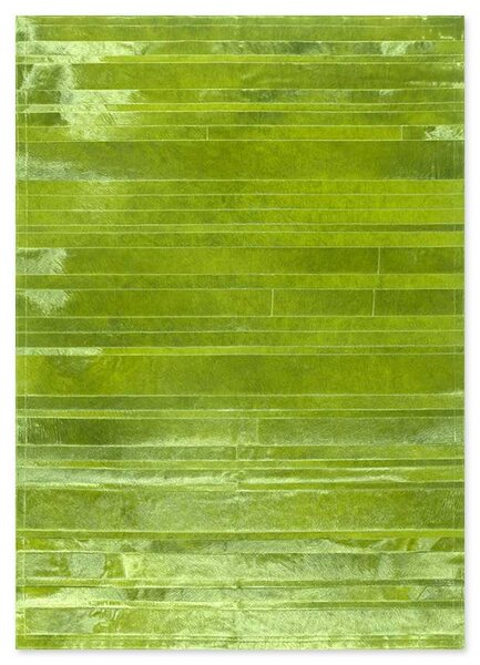 Δερμάτινο Χειροποίητο Χαλί Skin Stripes Green - 140X200