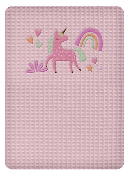 Κουβέρτα Πικέ Αγκαλιάς 80×110 ADAM HOME UNICORN PINK