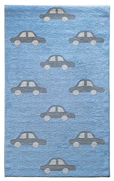 Παιδικό Χαλί KIDDO CARS LIGHT BLUE - 090×160 cm