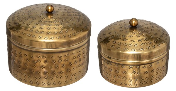 Διακοσμητικά Βάζα Με Καπάκι (Σετ 2τμχ) A-S Oasis Metal 182242