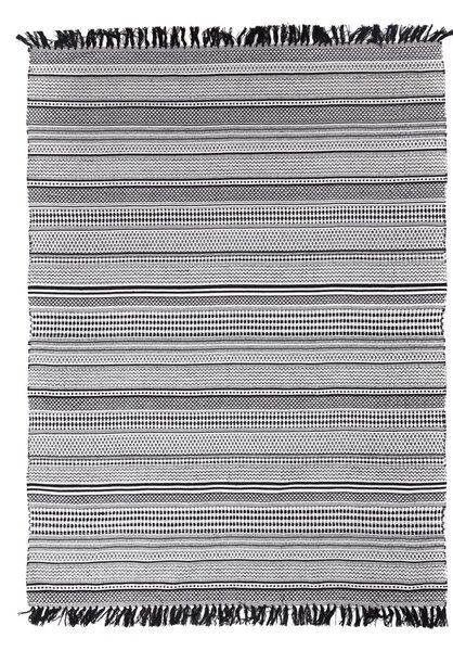 Χαλί Urban Cotton Kilim Samaira Black White Royal Carpet - 160×230 cm